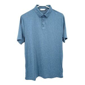 KJUS XLarge 54 Blue Golf Short Sleeve Stretch Button Polo Floral Shirt‎